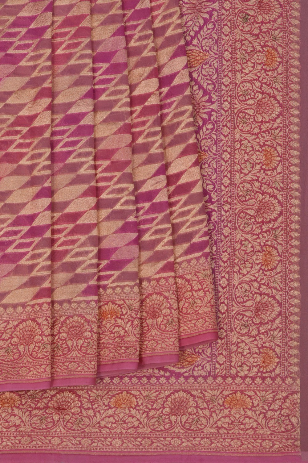 Image of Banarasi Georgette Pink Saree